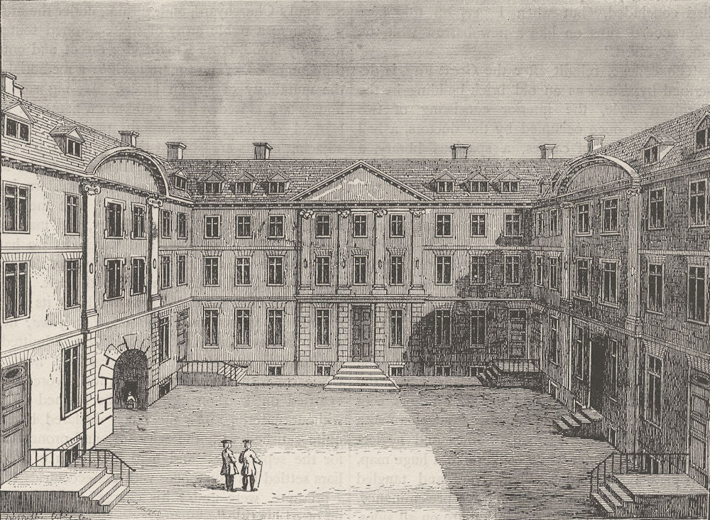 HERALDS' COLLEGE. Heralds' college. London c1880 old antique print picture